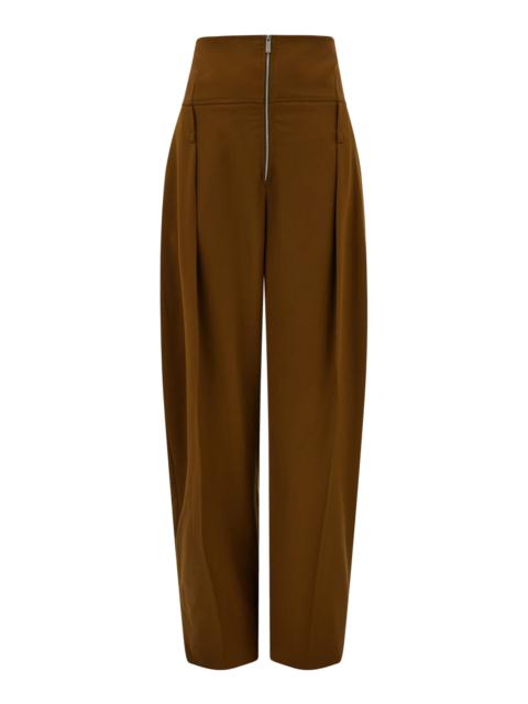 FERRAGAMO Pleated Wool-Cashmere Trousers brown