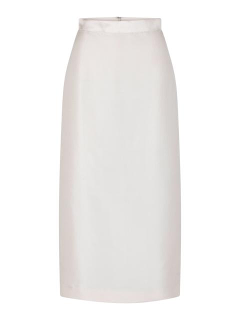 HEIRLOME Irene Shantung Midi Skirt ivory