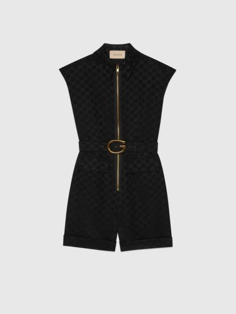 GUCCI Faille jumpsuit with G buckle belt