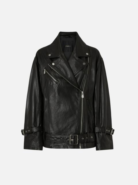 PINKO LEATHER BIKER JACKET