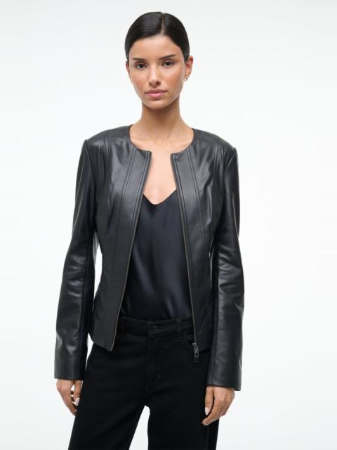 STAUD STAUD WELLS LEATHER JACKET BLACK