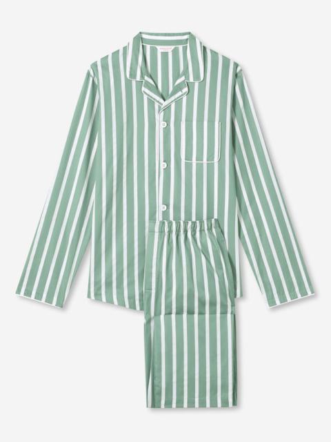 Derek Rose Men's Modern Fit Pyjamas Royal 219 Cotton Green