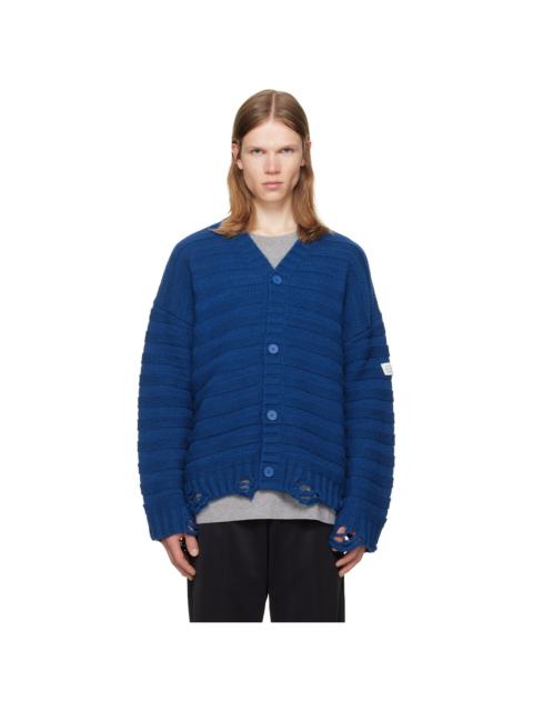MM6 Maison Margiela Blue Wool Cardigan