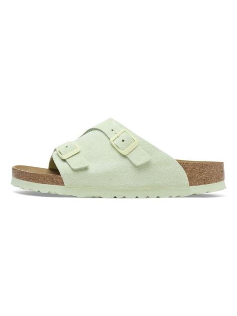 BIRKENSTOCK Birkenstock Zrich Suede Leather Narrow Fit Sandals 'Faded Lime' 1026826