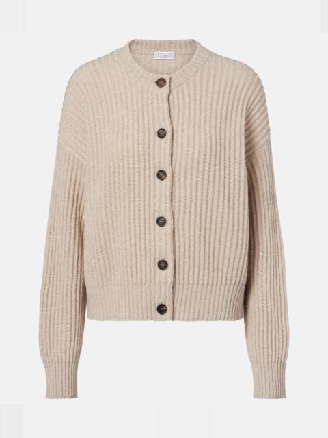 Brunello Cucinelli Ribbed-knit cashmere and wool-blend cardigan