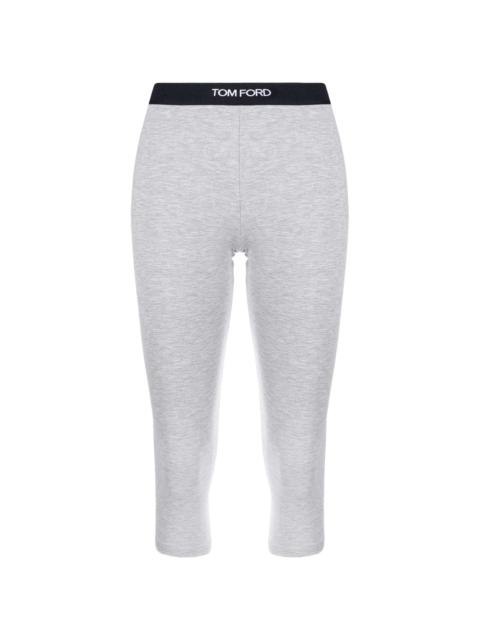 cropped logo-waistband leggings