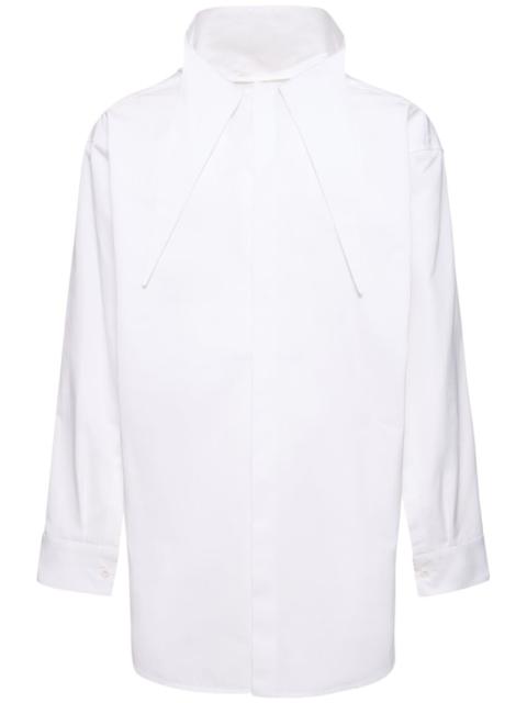Jil Sander Draped neck cotton poplin shirt