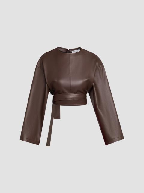 Alaïa Women's Leather Belted Top - Chocolate