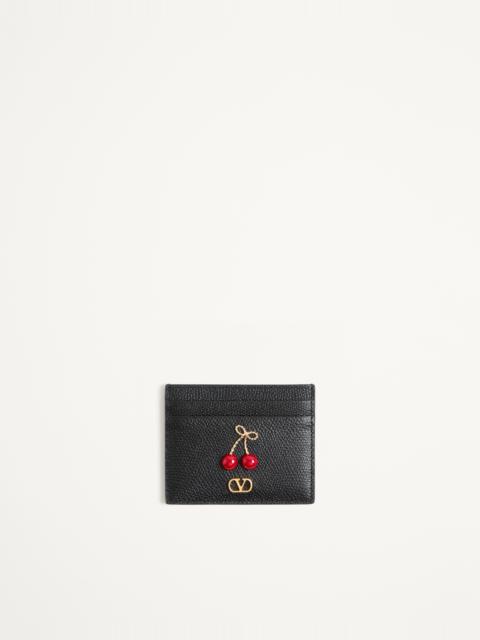 Valentino CHERRYFIC GRAINY CALFSKIN CARDHOLDER