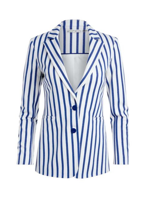 Alice + Olivia BREANN LONG FITTED TWO BUTTON BLAZER