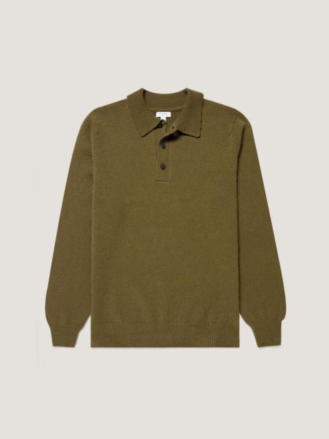 Sunspel Lambswool Knitted Polo Shirt