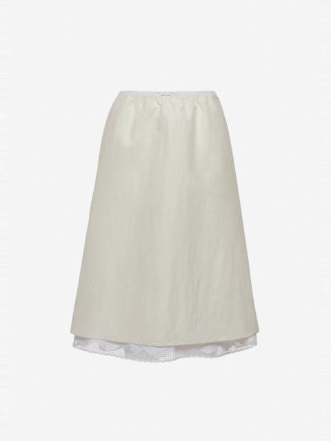 MAGDA BUTRYM Lace trim flared midi skirt in cream