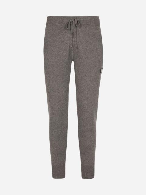 Wool and cashmere knit jogging pants