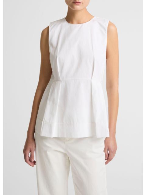 Vince Cotton-Blend Pleated Paneled Top