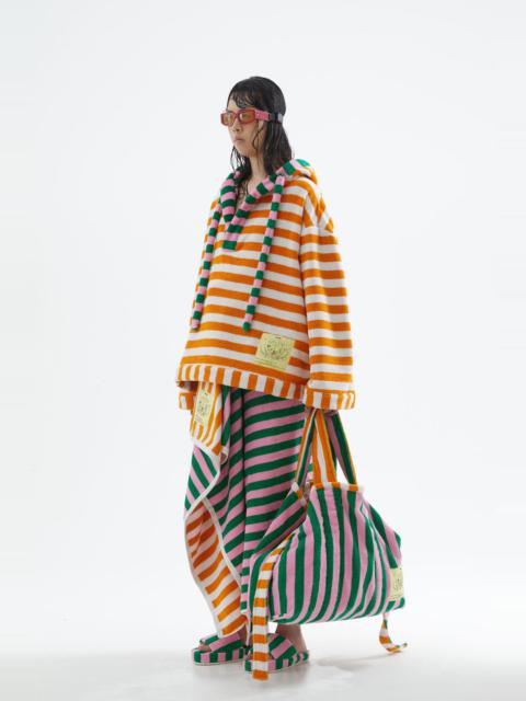 SUNNEI ORANGE AND WHITE STRIPED BEACH HOODIE