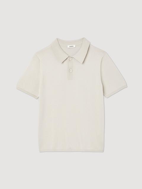 Short-sleeve knitted polo shirt
