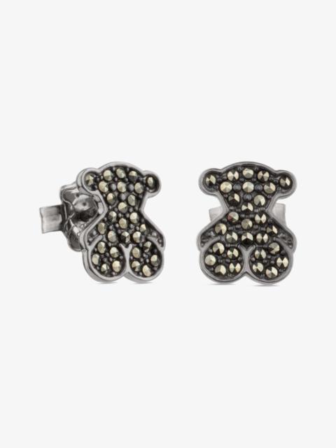 TOUS Silver Grace Earrings with Marcasite