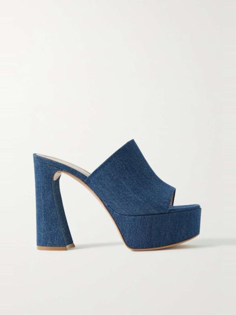 Holly 70 denim platform mules