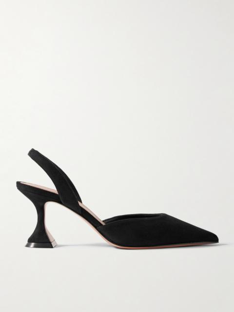 Amina Muaddi Holli Suede Slingback Pumps