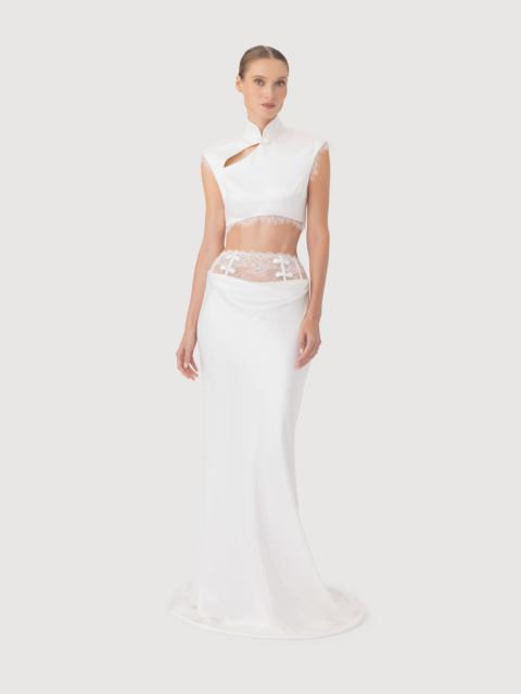 SAU LEE LILA SATIN SKIRT