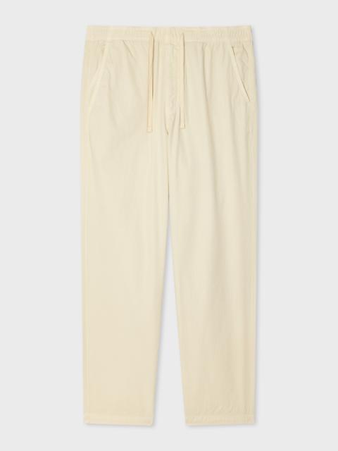 Paul Smith Ecru Cotton Drawstring-Waist Trousers