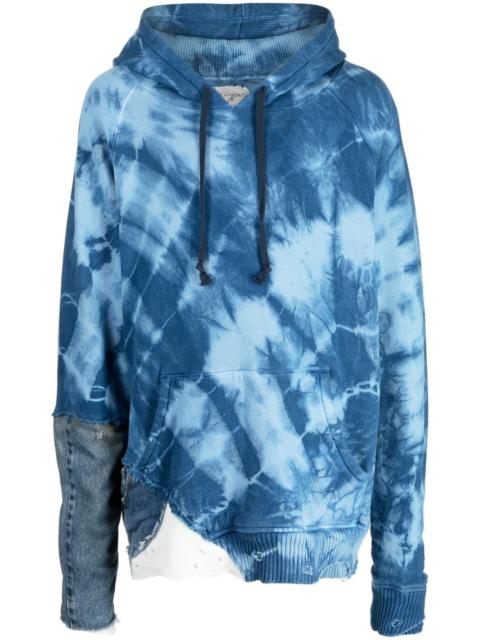 tie-dye pattern cotton hoodie