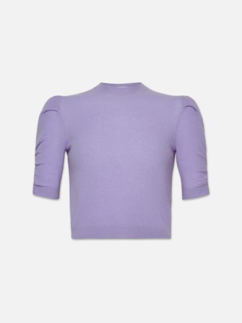FRAME Ruched Sleeve Cashmere Sweater in Lilac