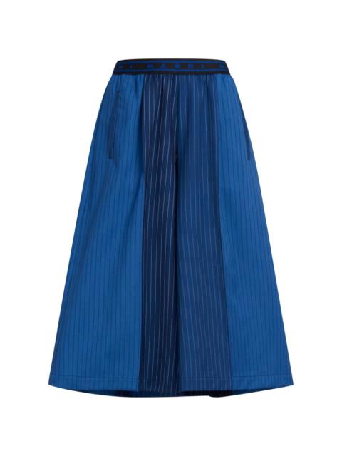 colour-block pinstriped culottes