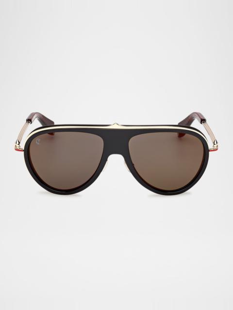 Christian Louboutin Aviator Metal Sunglasses