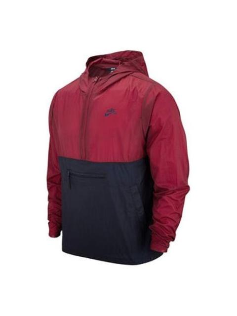 Nike Nike SB Skateboard Colorblock Skateboard hooded Tops Red CT5327-677