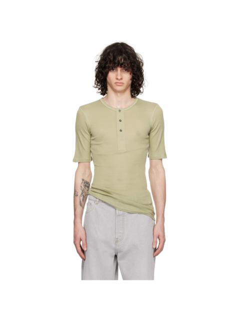 Green Ribbed Henley