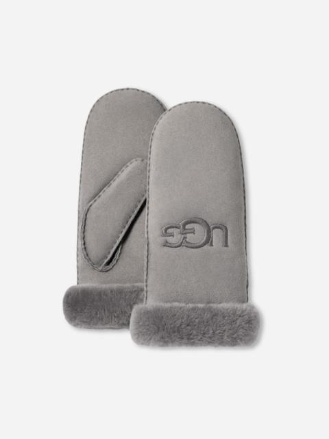 UGG ® Women's Sheepskin Embroider Mitten in Anchor Grey