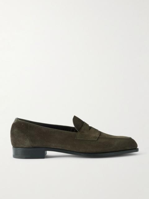 EDWARD GREEN Piccadilly Suede Penny Loafers Green