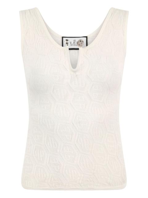 PHILIPP PLEIN monogram knit tank top