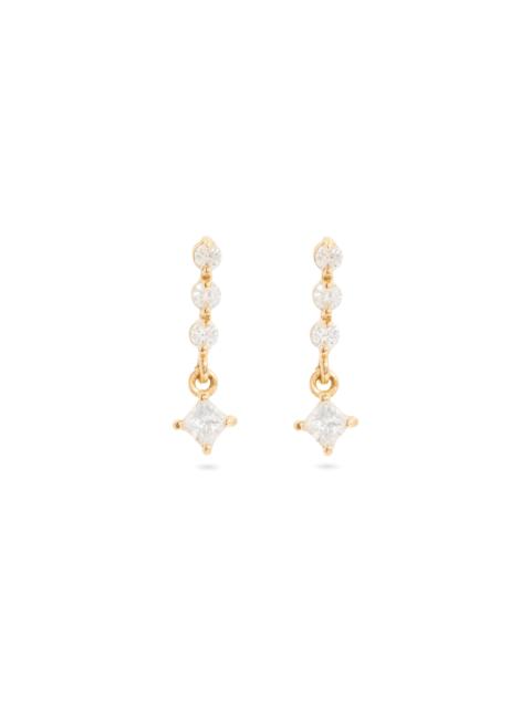 STONE AND STRAND Teeny LAB-Created Diamond Line Princess Earrings