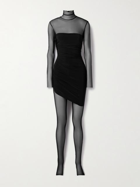 NORMA KAMALI Diana Pickleball Layered Ruched Stretch-jersey And Tulle Jumpsuit