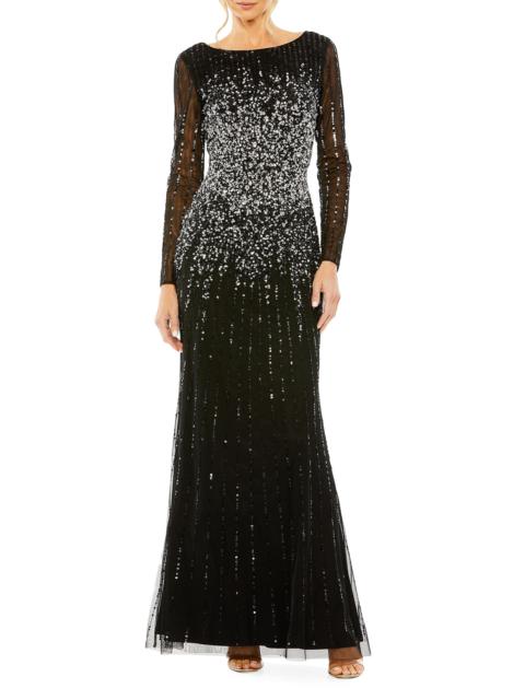 MAC DUGGAL Women's Sequined Fit & Flare Gown - Black