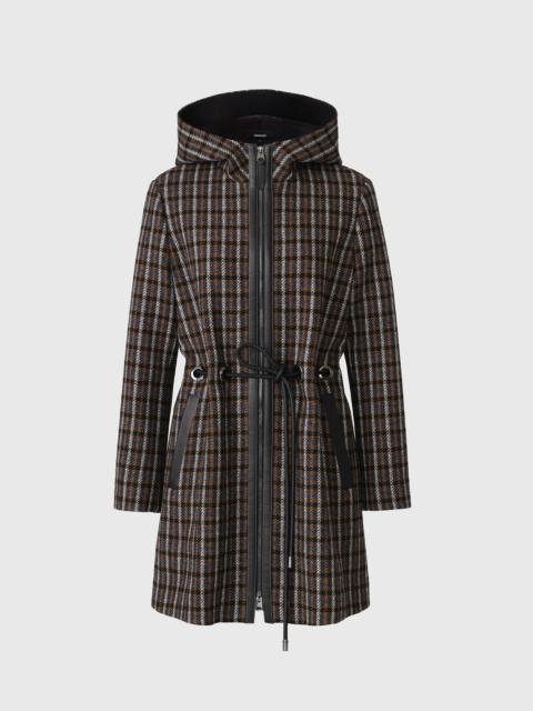 MACKAGE BLITHE-STP Wool and leather belt coat
