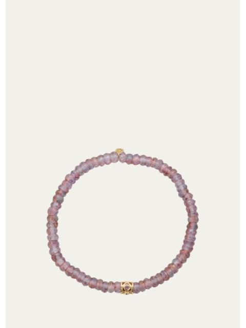 SYDNEY EVAN 14K Lavender Amethyst Bead on Rainbow Quartz Bracelet