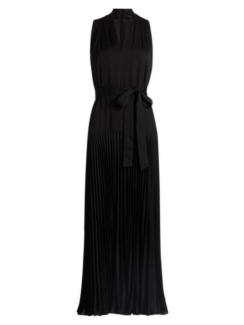 KOBI HALPERIN Women's Viva Hammered Satin Sleeveless Maxi Dress - Black