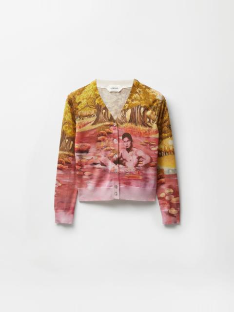 VERSACE Printed Silk Knit Cardigan