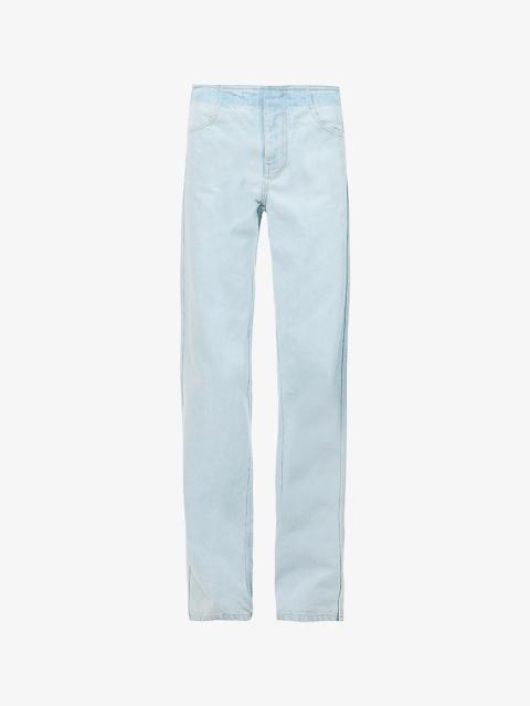 CHRISTOPHER ESBER Deconstruct faded wash straight-leg mid-rise denim jeans