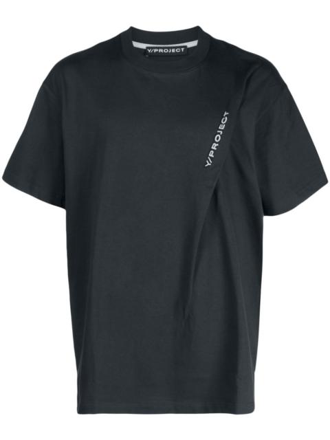 logo-embroidered pinched T-shirt