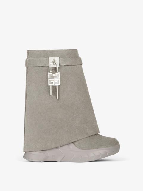 Givenchy SHARK LOCK BIKER ANKLE BOOTS IN SUEDE