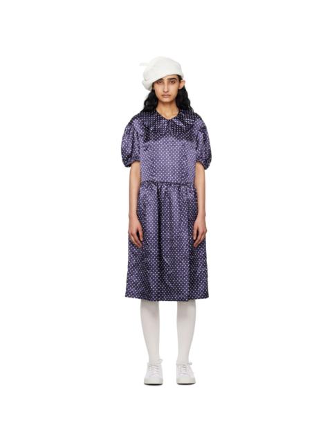 Comme des Garçons GIRL Navy Polka Dot Midi Dress