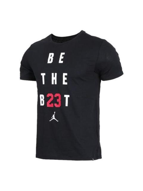 Air Jordan Alphabet Printing Casual Short Sleeve Black 895150-010