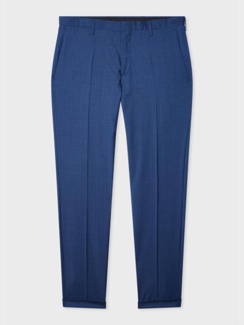 Paul Smith Navy Blue Wool Cuffed Check Trousers