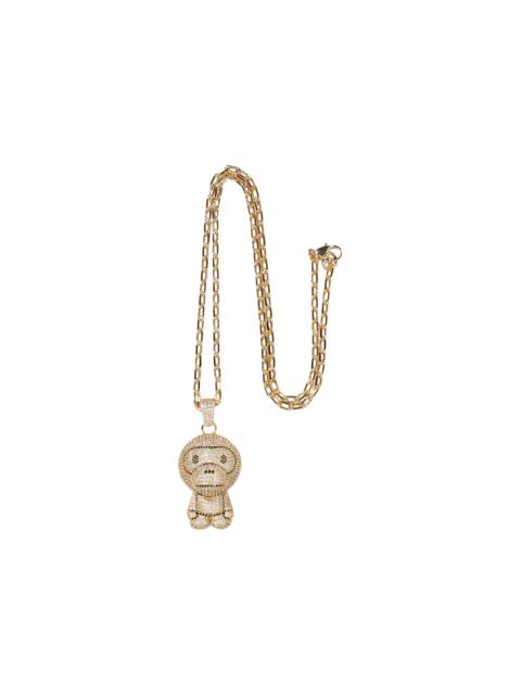 A BATHING APE® BAPE Milo Crystal Stone Necklace 'Gold'