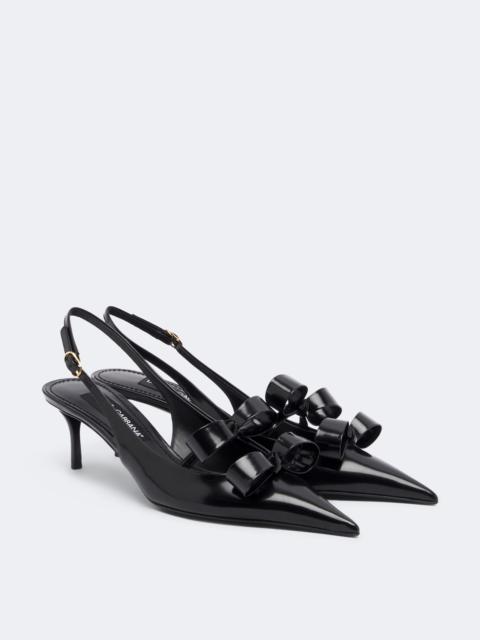 Dolce & Gabbana Bow-detail leather slingback pumps