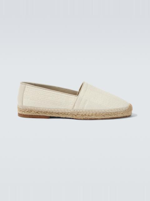 Brunello Cucinelli Suede-trimmed woven espadrilles